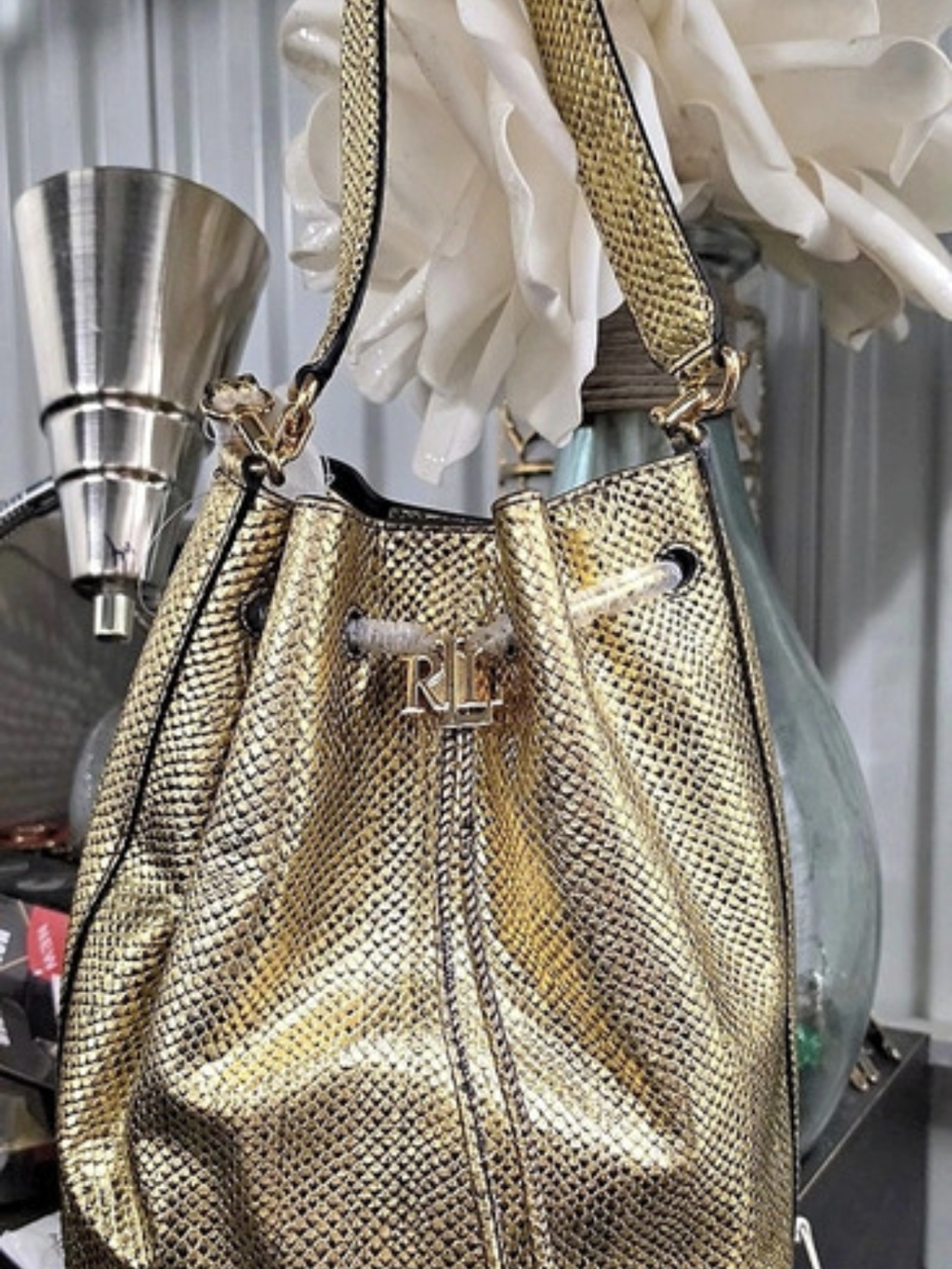 Ralph Lauren Gold Shoulder Bag NWT
